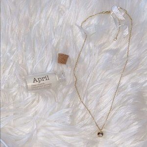 boho 14k gold plated birth stone necklace